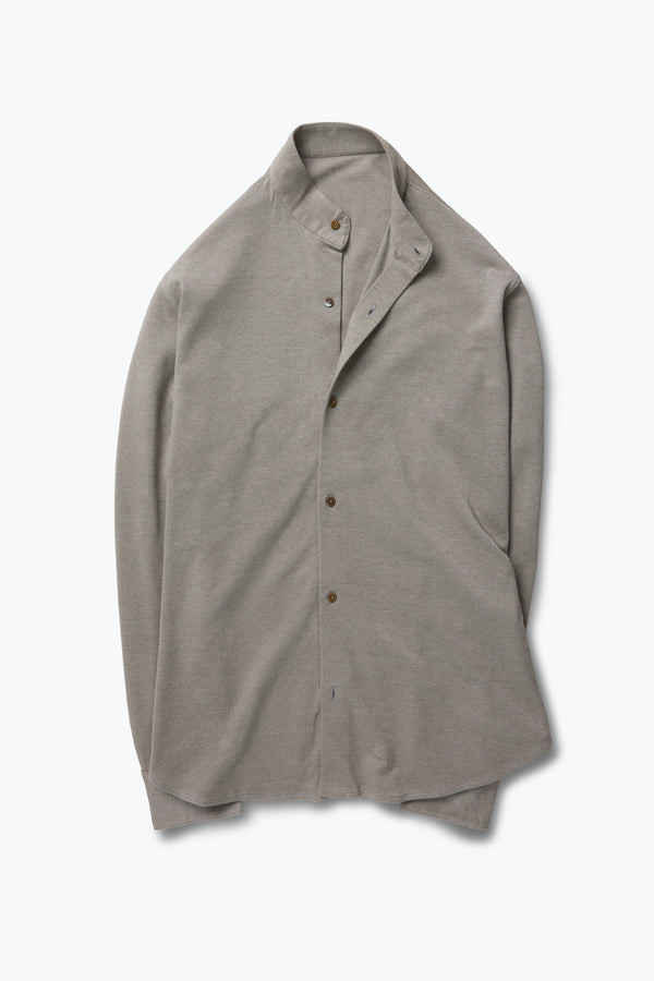 Stòffa Band Collar Shirt (Lichen Naturally Dyed Cotton Silk Pique)