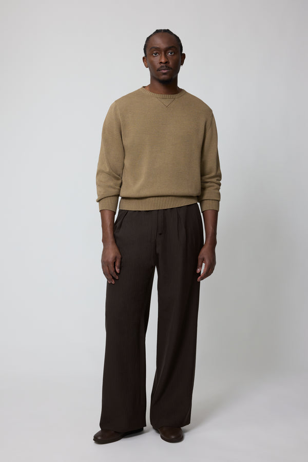 stòffa Crewneck Sweater (Fennel Naturally Dyed Cotton Mouliné)