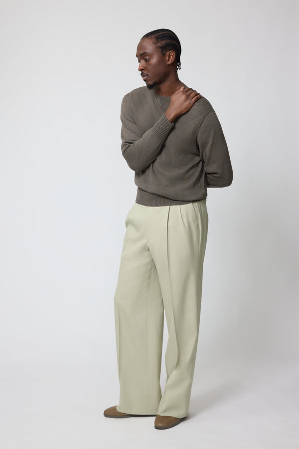 Stòffa Crewneck Sweater (Olive Naturally Dyed Cotton Mouliné)