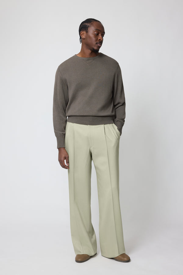 stòffa Crewneck Sweater (Olive Naturally Dyed Cotton Mouliné)