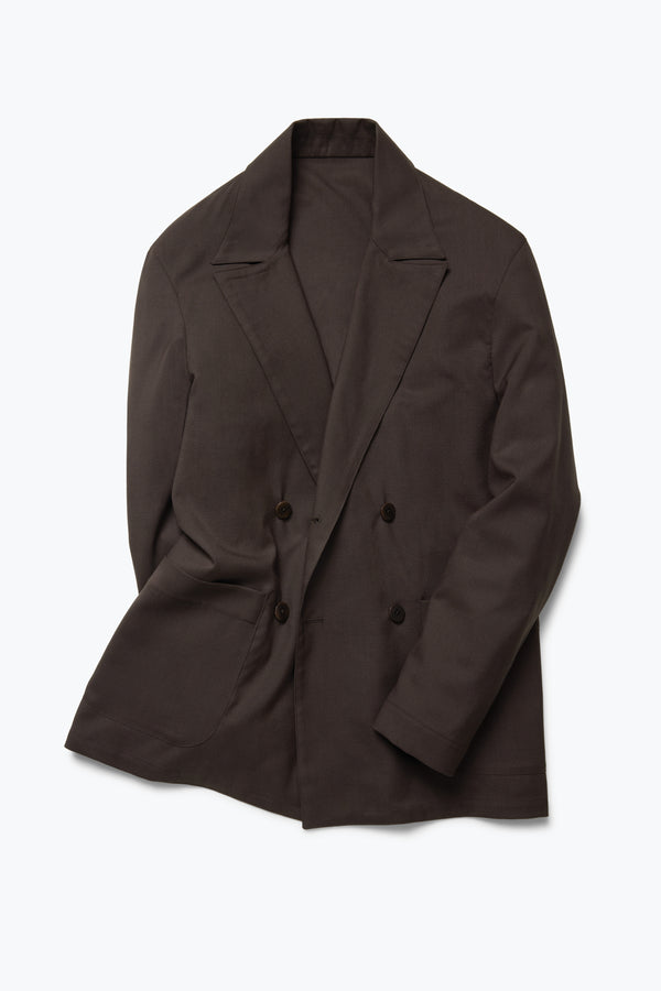 Stòffa Double Breasted Shirt Jacket (Chocolate Tropical Wool)