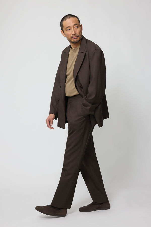 Stòffa Double Breasted Shirt Jacket (Chocolate Tropical Wool)