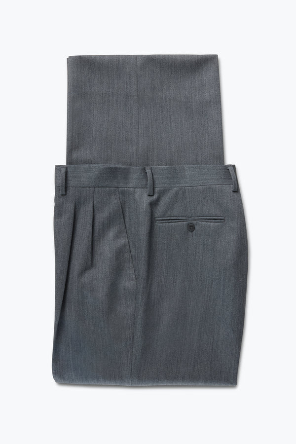 Stòffa Double Pleat Trouser (Grey Naturally Dyed Wool Twill)