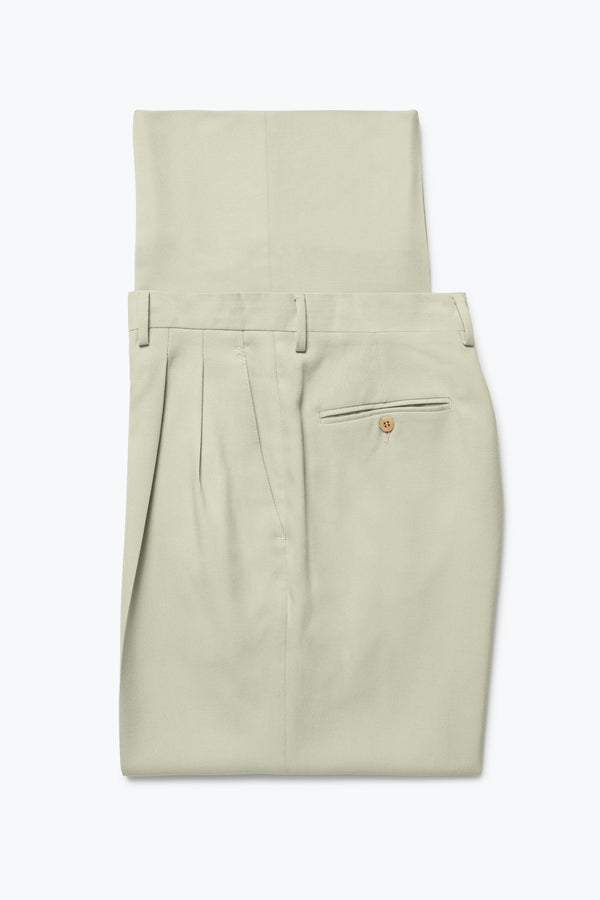 Stòffa Double Pleat Trouser (Pistachio Tropical Wool Silk)