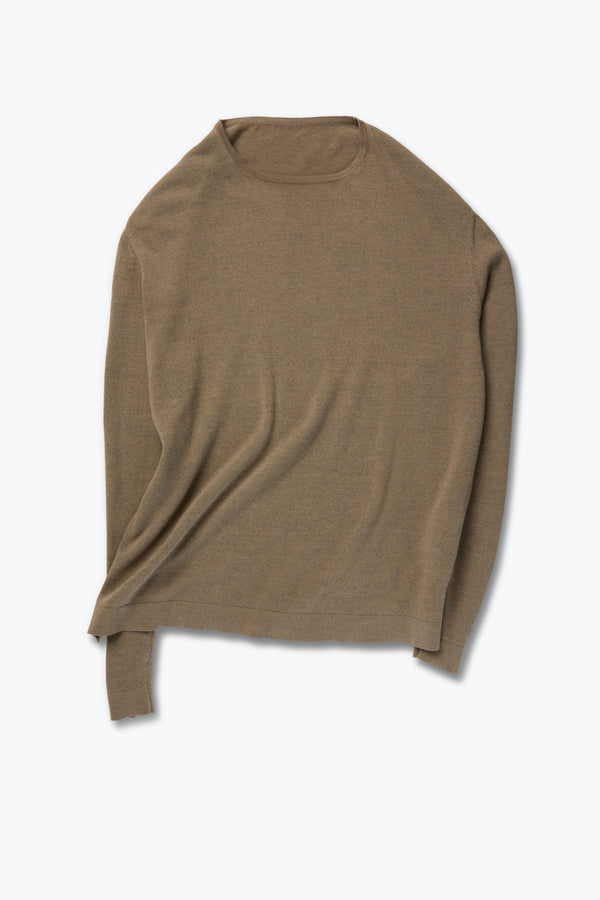 Stòffa Long Sleeve Knit T-Shirt (Fennel Naturally Dyed Cotton Mouliné)