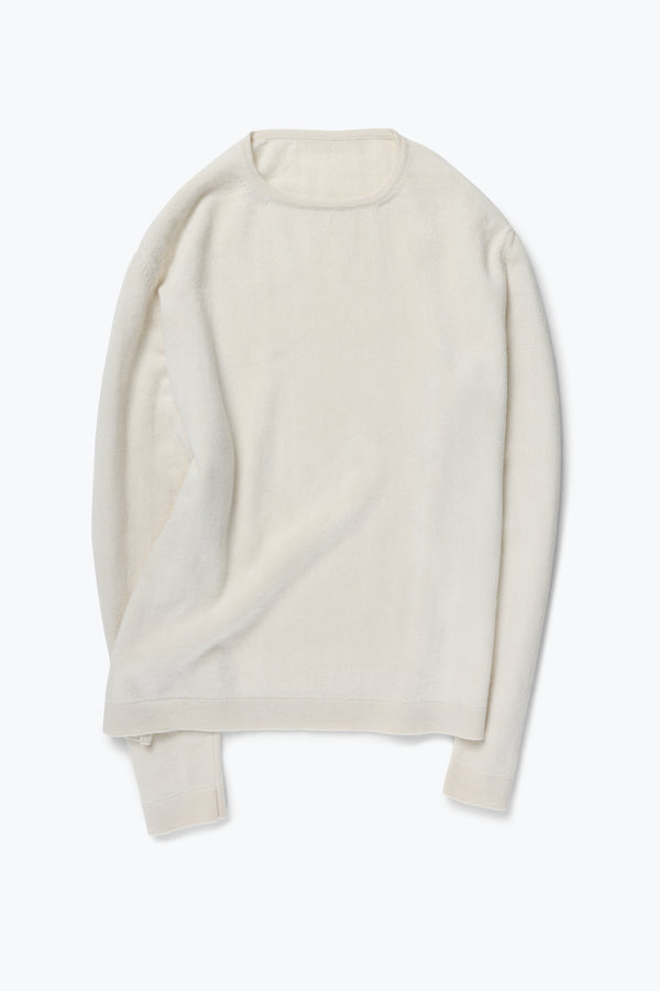Stòffa Long Sleeve Knit T-Shirt (Ivory Undyed Cashmere)