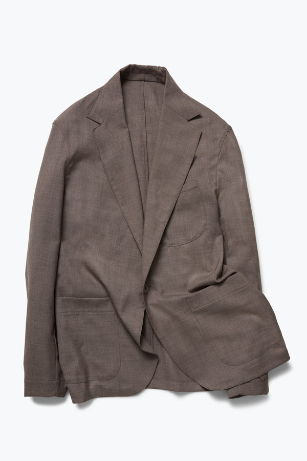 Stòffa Single Breasted Shirt Jacket (Walnut Tropical Wool)