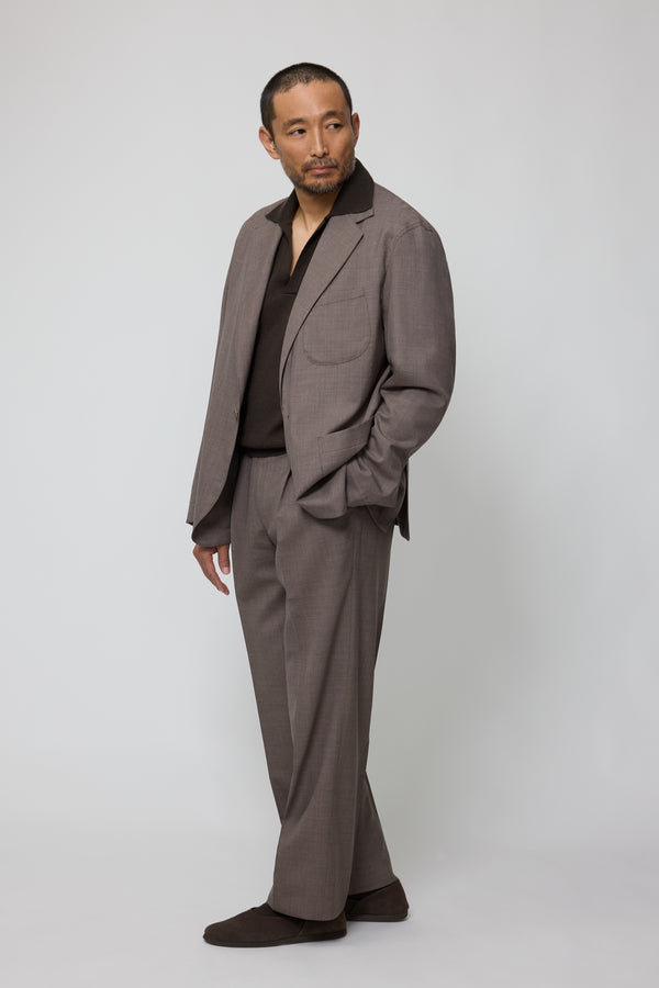 Stòffa Single Breasted Shirt Jacket (Walnut Tropical Wool)