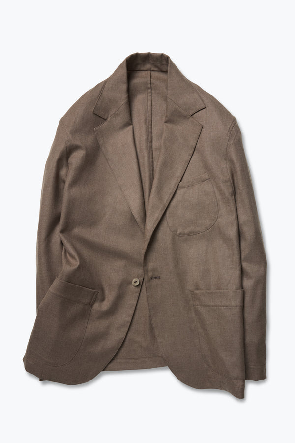Stòffa Single Breasted Shirt Jacket (Walnut Undyed Cashmere)