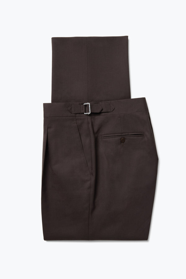 Stòffa Single Pleat Trouser (Chocolate Tropical Wool)