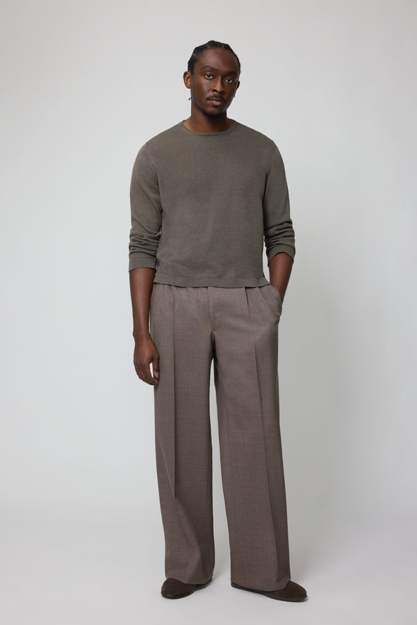 stòffa Double Pleat Trouser (Walnut Tropical Wool)