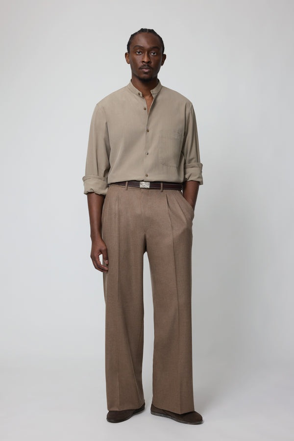 stòffa Double Pleat Trouser (Walnut Undyed Cashmere)
