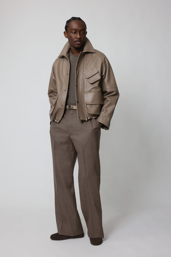 stòffa Field Blouson (Taupe Plongé Leather)