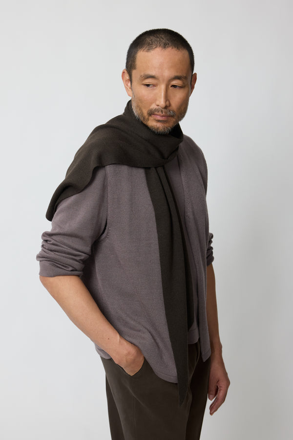 stòffa Knit Scarf (Chocolate Wool Silk)