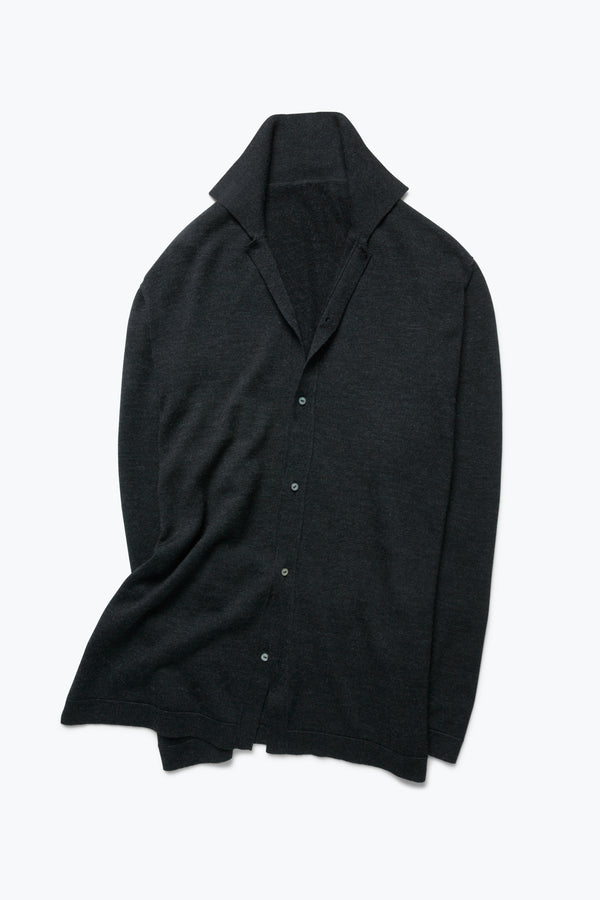 Stòffa Knit Shirt (Charcoal Wool Silk)
