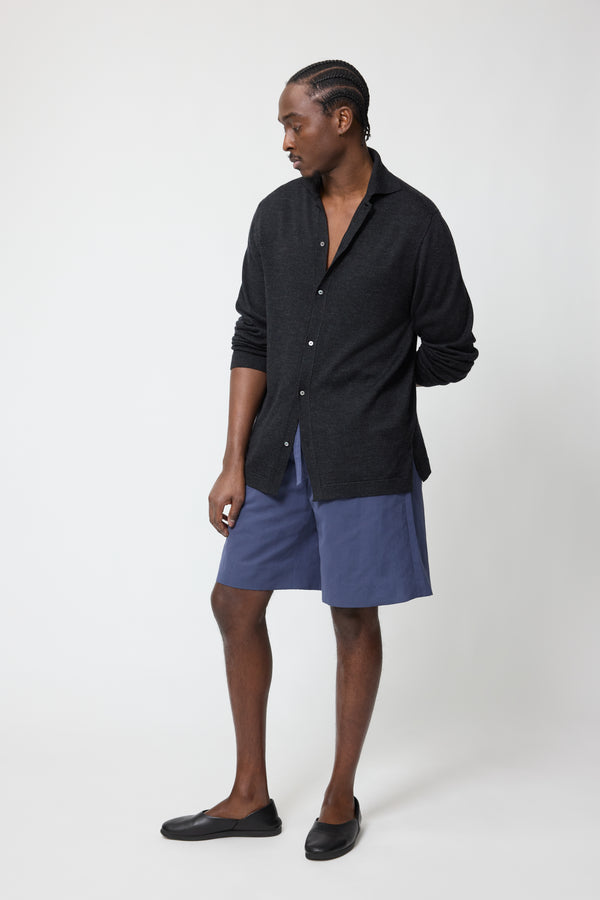 Stòffa Knit Shirt (Charcoal Wool Silk)