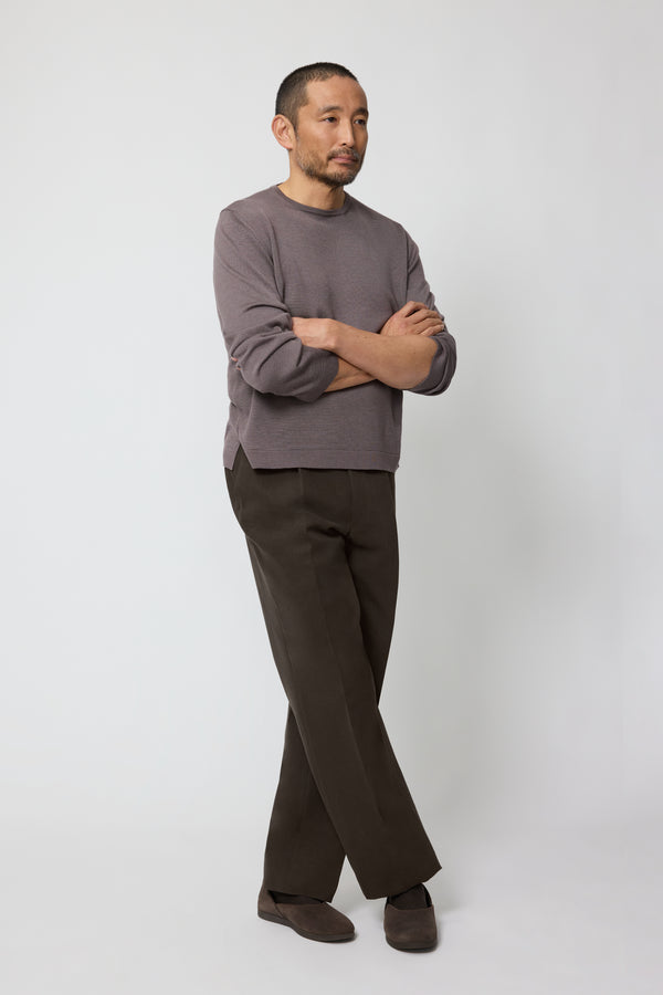 Stòffa Long Sleeve Knit T-Shirt (Fig Wool Silk)