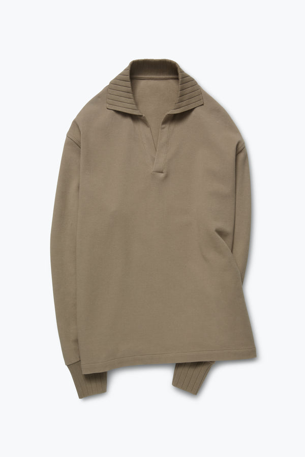 Stòffa Long Sleeve Polo (Wheat Double Cotton Pique)