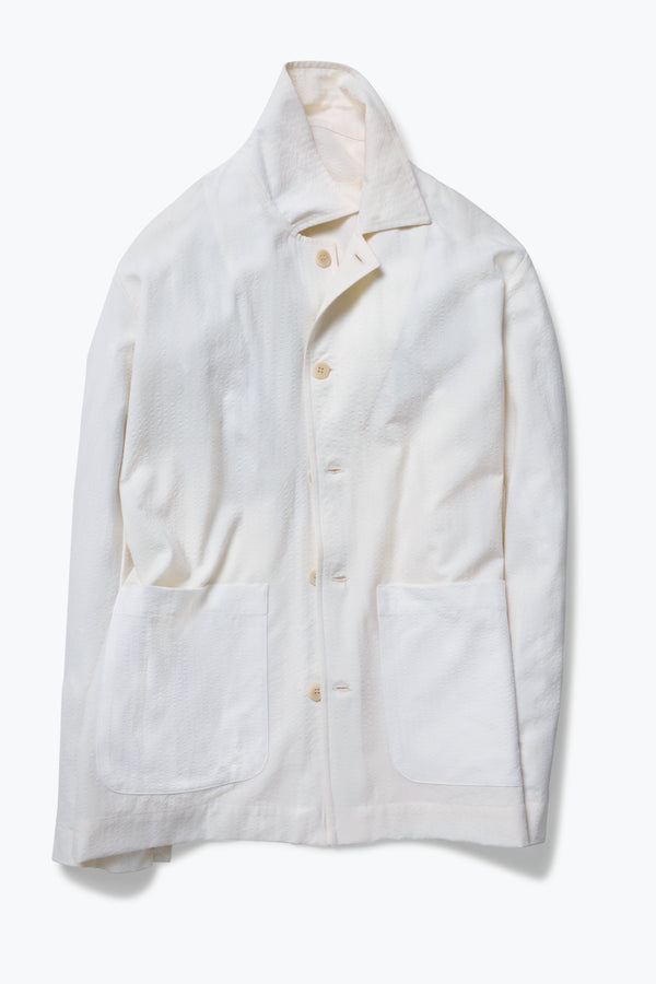 Stòffa Lounge Jacket (Ivory Wool Seersucker)