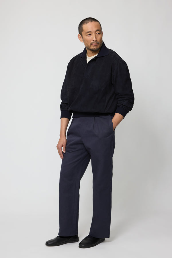 Stòffa Polo Blouson (Navy Lamb Suede)