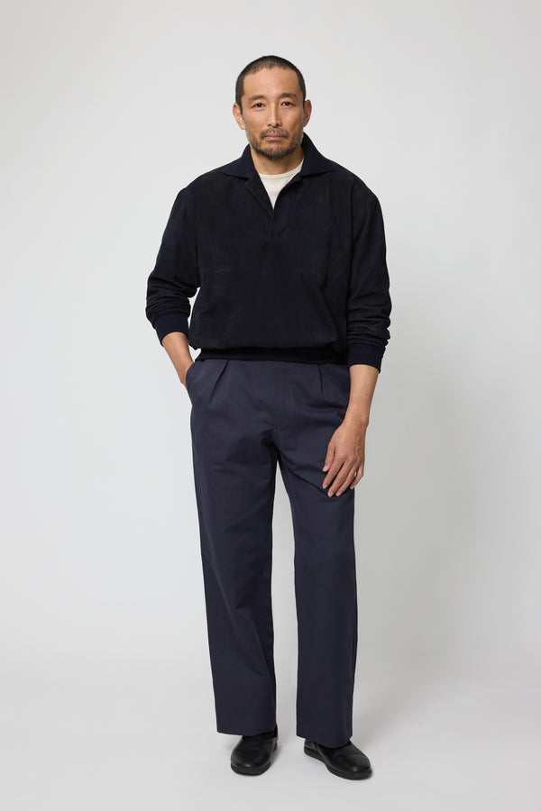 stòffa Polo Blouson (Navy Lamb Suede)