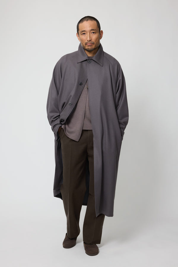 stòffa Raglan Coat (Graphite Pressed Flannel)