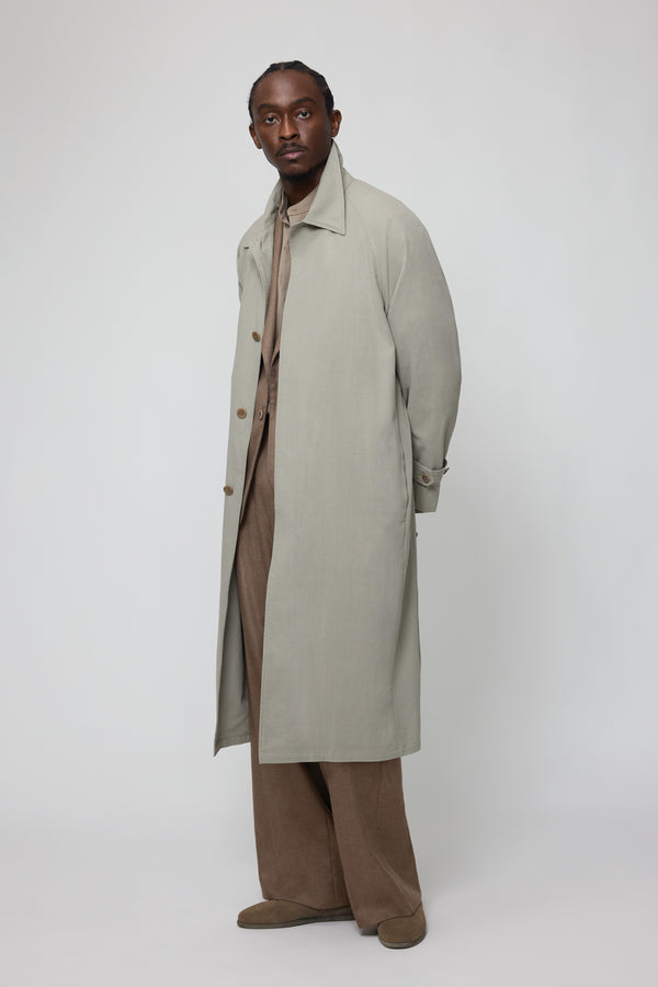 Stòffa Raglan Coat (Lichen Silk Cotton Linen Deco)