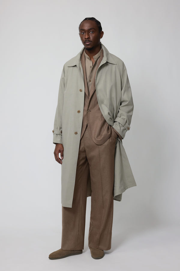 stòffa Raglan Coat (Lichen Silk Cotton Linen Deco)