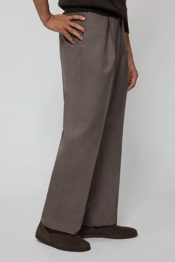 Stòffa Single Pleat Trouser (Walnut Tropical Wool)