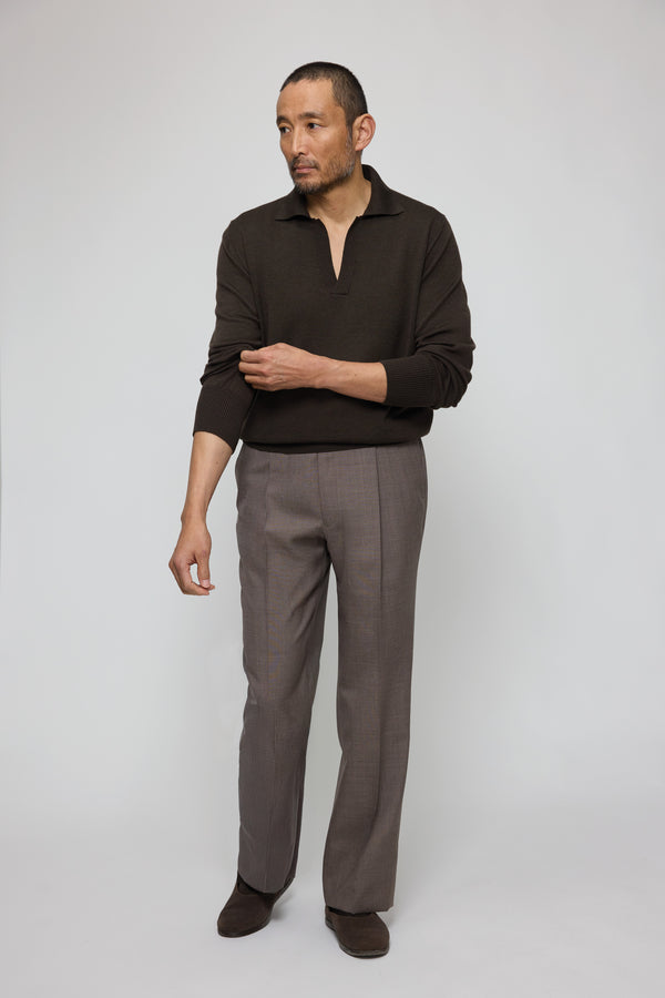 stòffa Single Pleat Trouser (Walnut Tropical Wool)