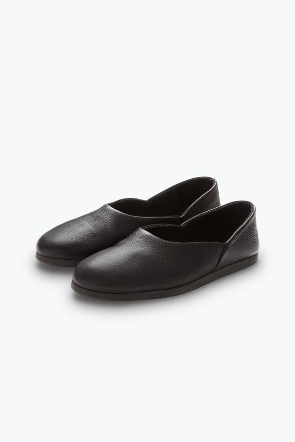 Stòffa Slipper (Black Leather)