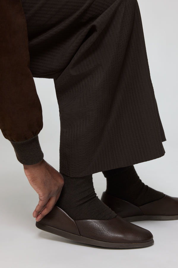 stòffa Slipper (Chocolate Leather)