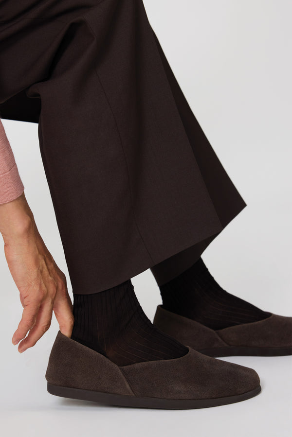 stòffa Slipper (Chocolate Suede)
