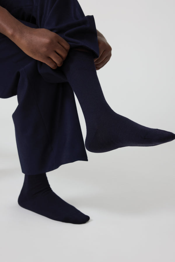 stòffa Sock (Navy Wool Silk)