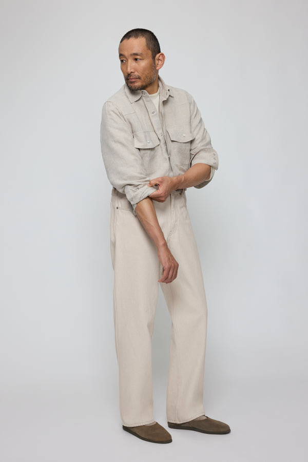 Stòffa Wave Shirt (Taupe Linen Silk Slub)
