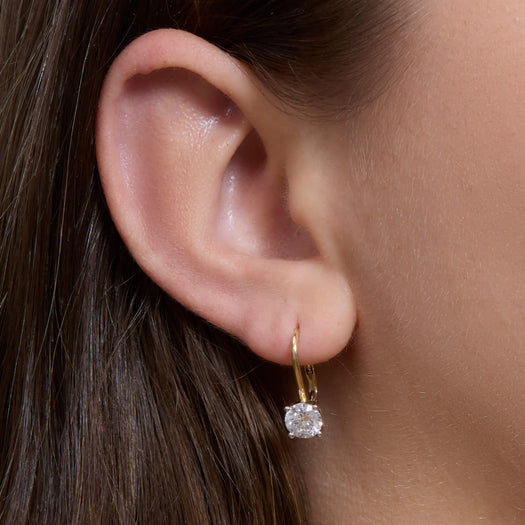 Stone And Strand 2 CTW LAB-Created Diamond Lever Back Earrings