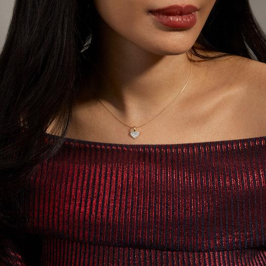 Stone And Strand All My Love Sparkle Heart Diamond Choker