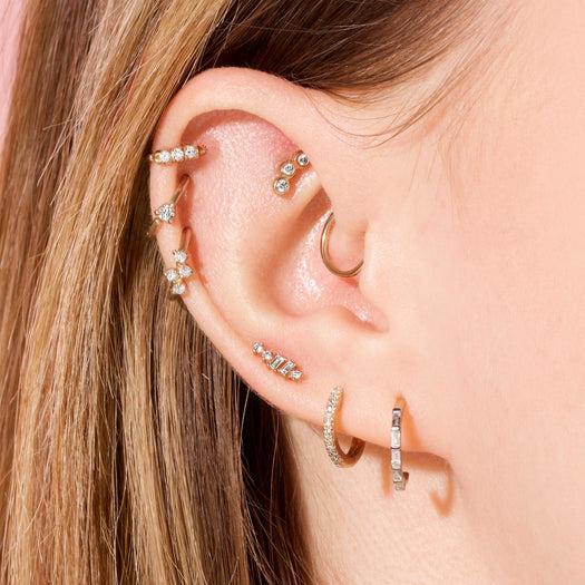 Stone And Strand Baguettes For Eternity Huggie Earrings