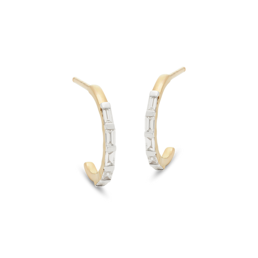 stone and strand Baguettes For Eternity Huggie Earrings