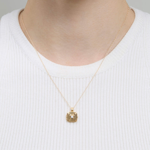 Stone And Strand Beekman Birthstone Locket Necklace