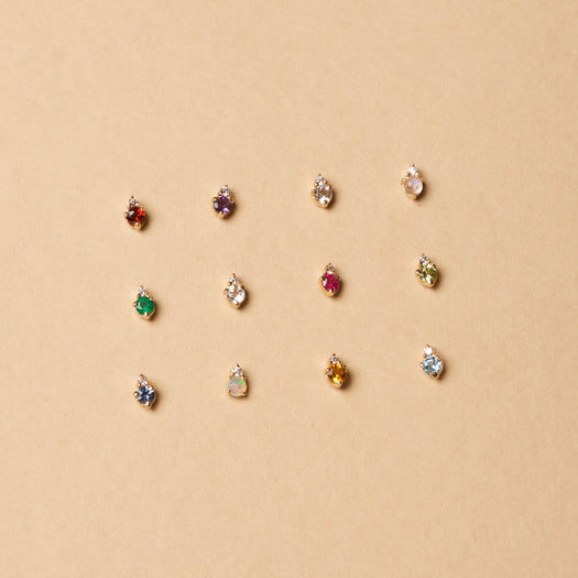Stone And Strand Birthstone And Diamond Stud Earring