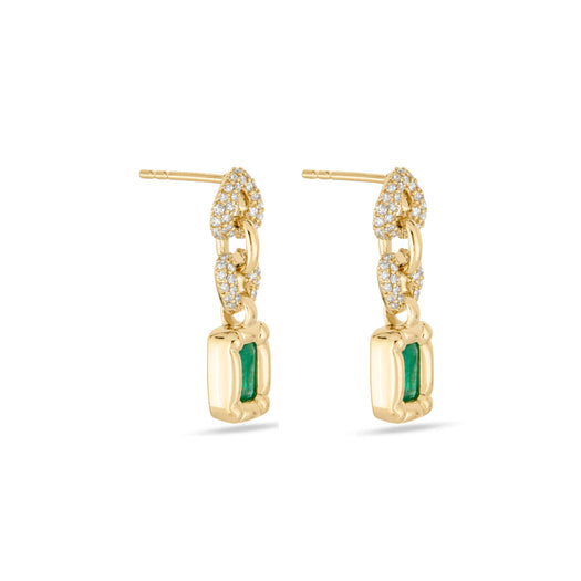 Stone And Strand Classic Pave Emerald Drop Earrings