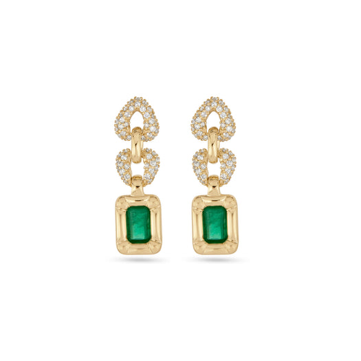 stone and strand Classic Pave Emerald Drop Earrings