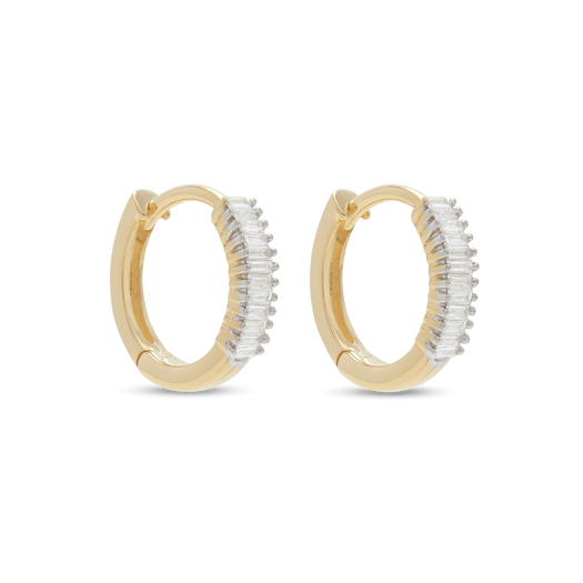 Stone And Strand Dainty Up And Down Baguette Diamond Huggies