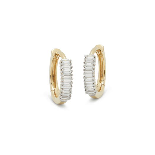 stone and strand Dainty Up And Down Baguette Diamond Huggies