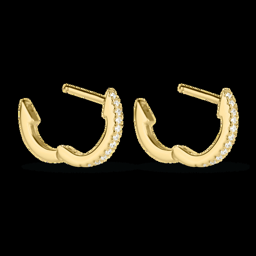 Stone And Strand Dainty White Diamond Pave Huggie Earrings