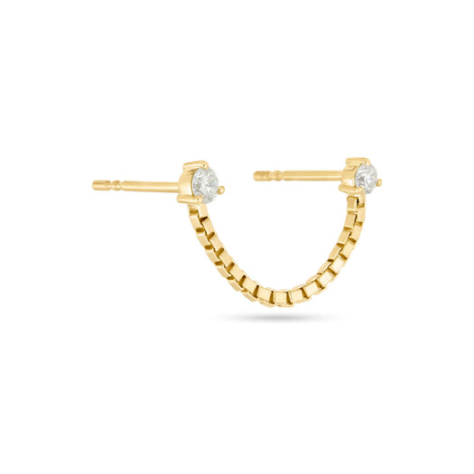 Stone And Strand Diamond Block Chain Double Stud Earring