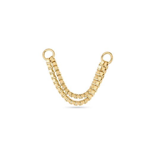 stone and strand Double Block Chain Connector Earring