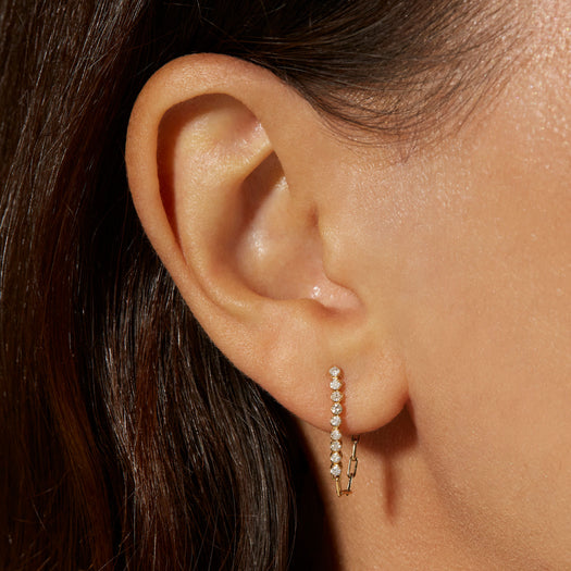 Stone And Strand Drop Shot Front To Back Diamond Earring