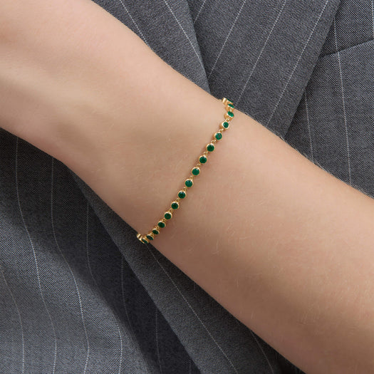 Stone And Strand Emerald Luxe Bezel Tennis Bracelet